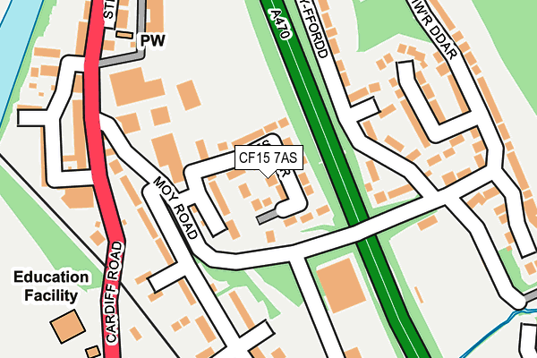 CF15 7AS map - OS OpenMap – Local (Ordnance Survey)