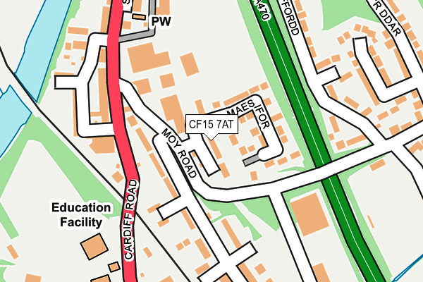 CF15 7AT map - OS OpenMap – Local (Ordnance Survey)