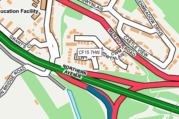 CF15 7HW map - OS OpenMap – Local (Ordnance Survey)