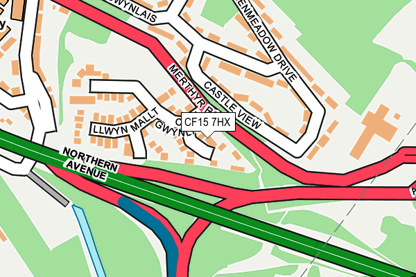 CF15 7HX map - OS OpenMap – Local (Ordnance Survey)