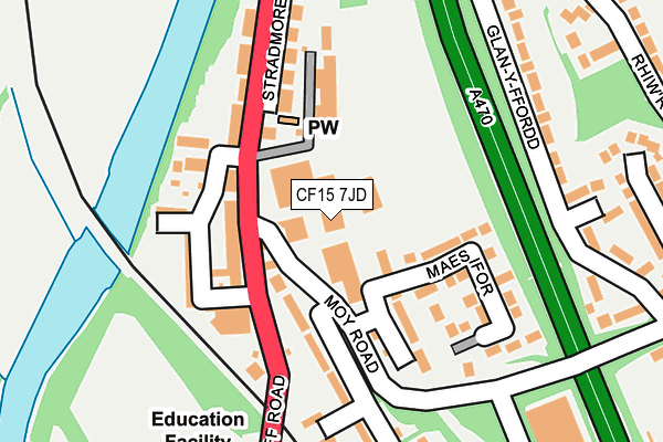 CF15 7JD map - OS OpenMap – Local (Ordnance Survey)