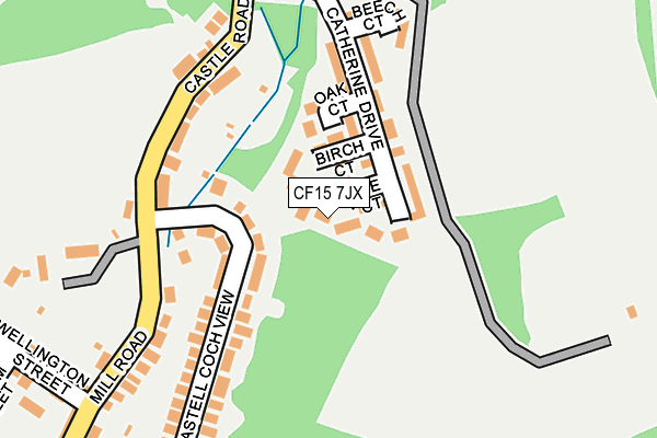 CF15 7JX map - OS OpenMap – Local (Ordnance Survey)