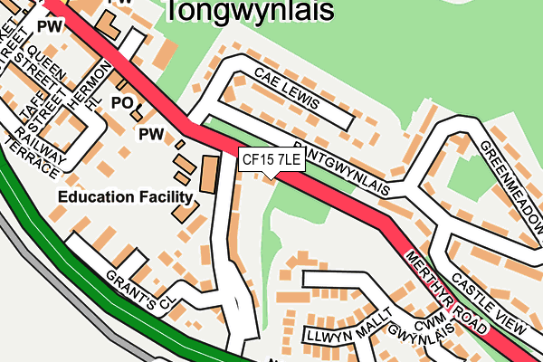 CF15 7LE map - OS OpenMap – Local (Ordnance Survey)