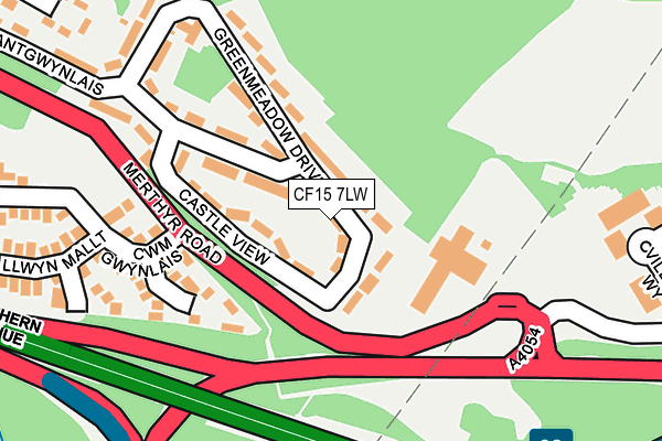 CF15 7LW map - OS OpenMap – Local (Ordnance Survey)