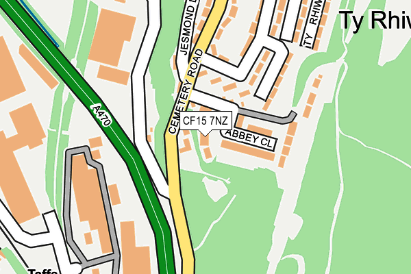 CF15 7NZ map - OS OpenMap – Local (Ordnance Survey)