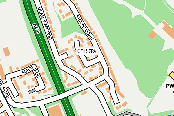 CF15 7PA map - OS OpenMap – Local (Ordnance Survey)