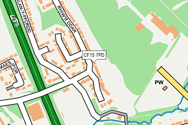 CF15 7PD map - OS OpenMap – Local (Ordnance Survey)