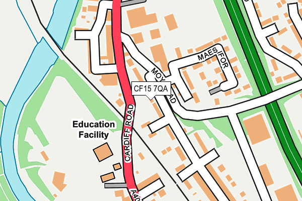 CF15 7QA map - OS OpenMap – Local (Ordnance Survey)