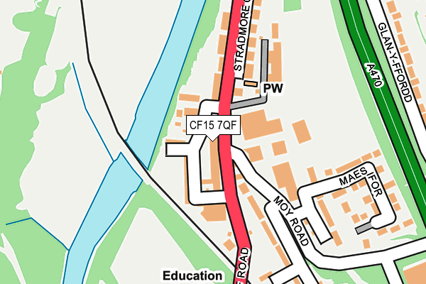 CF15 7QF map - OS OpenMap – Local (Ordnance Survey)