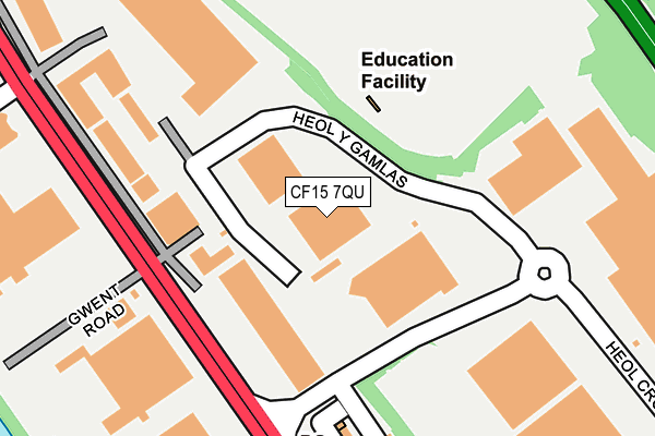 CF15 7QU map - OS OpenMap – Local (Ordnance Survey)