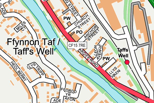Map of TOP FADES TAFFS WELL LTD at local scale