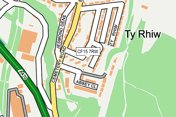 CF15 7RW map - OS OpenMap – Local (Ordnance Survey)