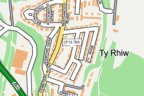 CF15 7RX map - OS OpenMap – Local (Ordnance Survey)