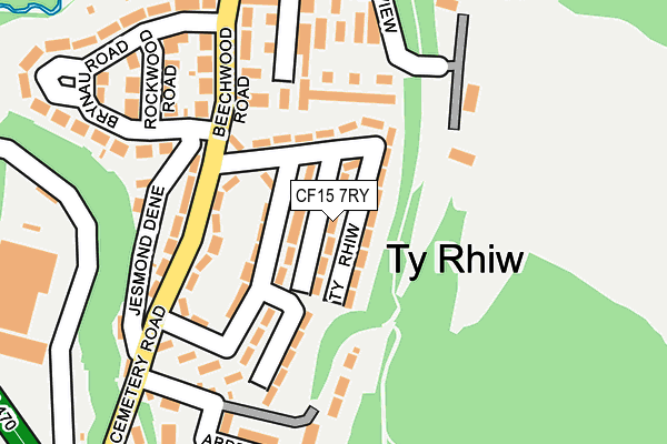 CF15 7RY map - OS OpenMap – Local (Ordnance Survey)