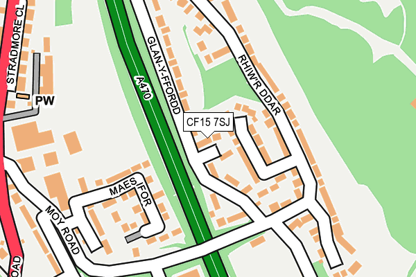 CF15 7SJ map - OS OpenMap – Local (Ordnance Survey)