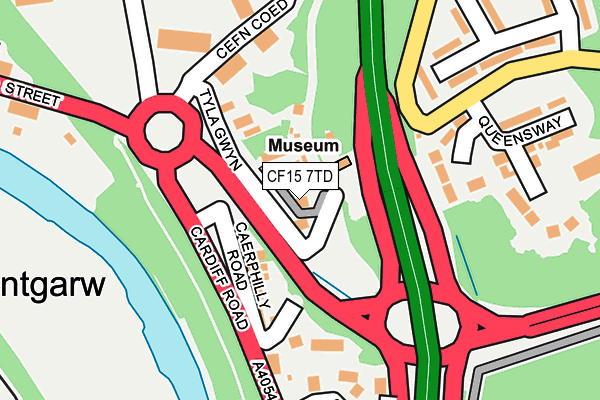 CF15 7TD map - OS OpenMap – Local (Ordnance Survey)