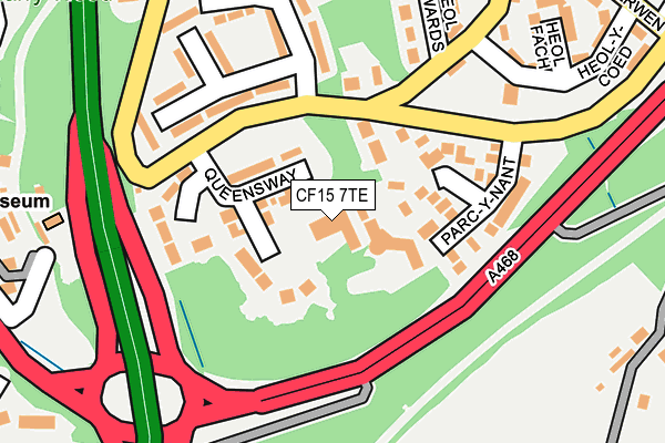 CF15 7TE map - OS OpenMap – Local (Ordnance Survey)