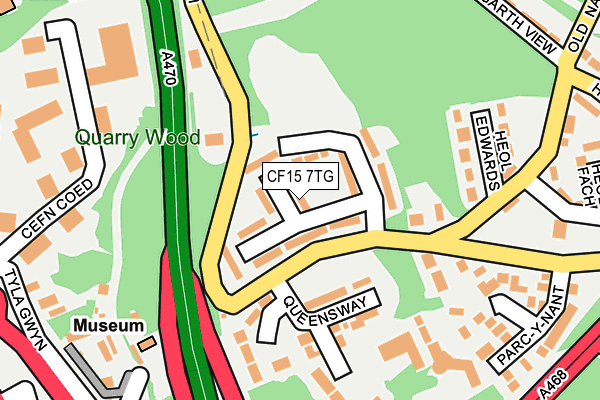 CF15 7TG map - OS OpenMap – Local (Ordnance Survey)