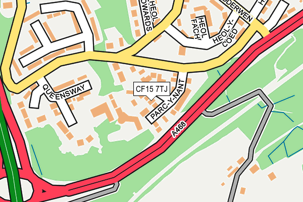 CF15 7TJ map - OS OpenMap – Local (Ordnance Survey)