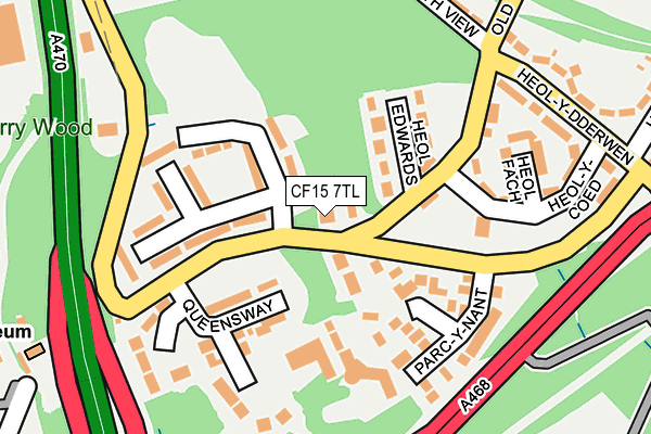 CF15 7TL map - OS OpenMap – Local (Ordnance Survey)