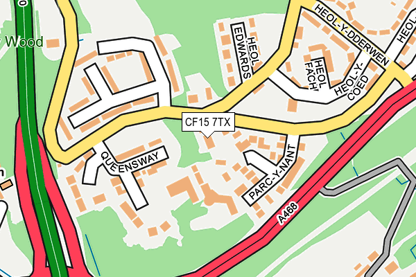 CF15 7TX map - OS OpenMap – Local (Ordnance Survey)
