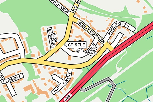 CF15 7UE map - OS OpenMap – Local (Ordnance Survey)