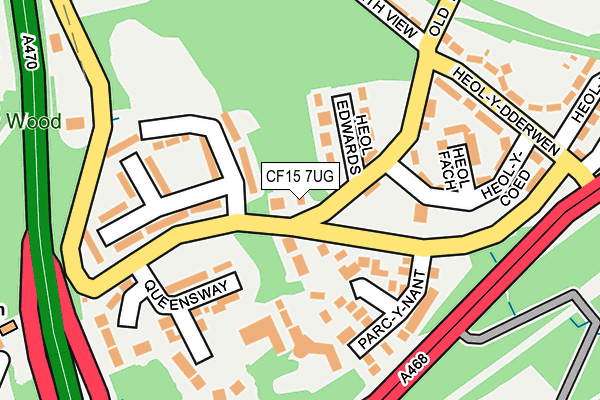 CF15 7UG map - OS OpenMap – Local (Ordnance Survey)