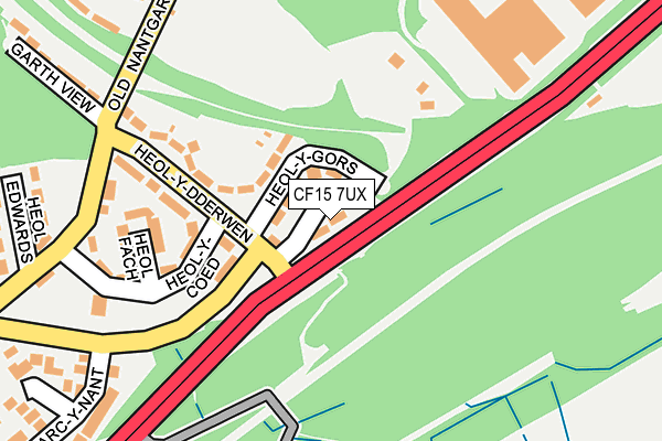 CF15 7UX map - OS OpenMap – Local (Ordnance Survey)