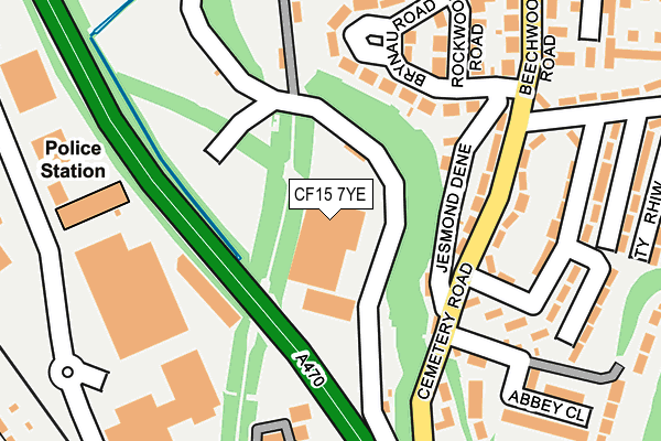 CF15 7YE map - OS OpenMap – Local (Ordnance Survey)