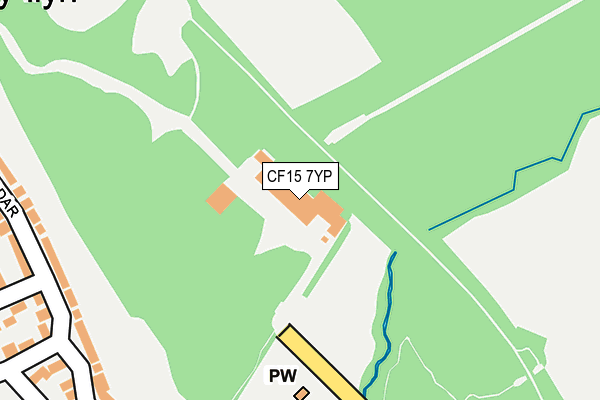 CF15 7YP map - OS OpenMap – Local (Ordnance Survey)