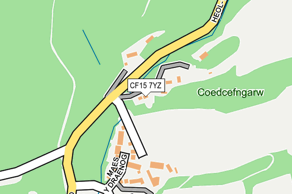 CF15 7YZ map - OS OpenMap – Local (Ordnance Survey)