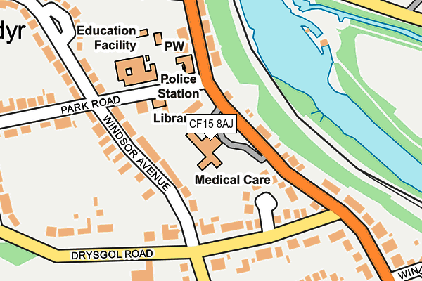 CF15 8AJ map - OS OpenMap – Local (Ordnance Survey)