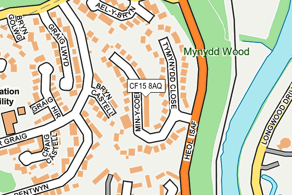 CF15 8AQ map - OS OpenMap – Local (Ordnance Survey)