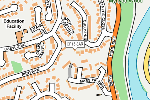 CF15 8AR map - OS OpenMap – Local (Ordnance Survey)