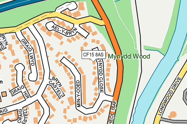 CF15 8AS map - OS OpenMap – Local (Ordnance Survey)