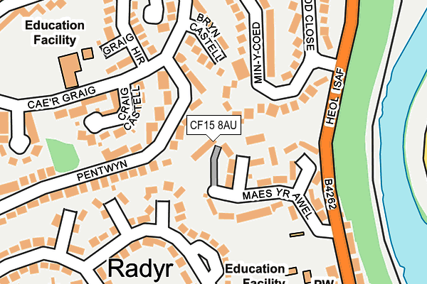 CF15 8AU map - OS OpenMap – Local (Ordnance Survey)