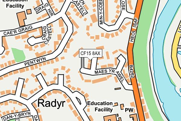 CF15 8AX map - OS OpenMap – Local (Ordnance Survey)
