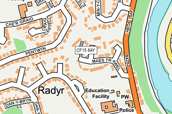 CF15 8AY map - OS OpenMap – Local (Ordnance Survey)