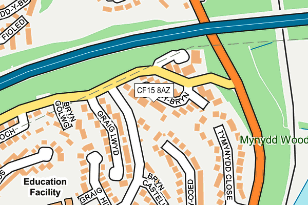 CF15 8AZ map - OS OpenMap – Local (Ordnance Survey)