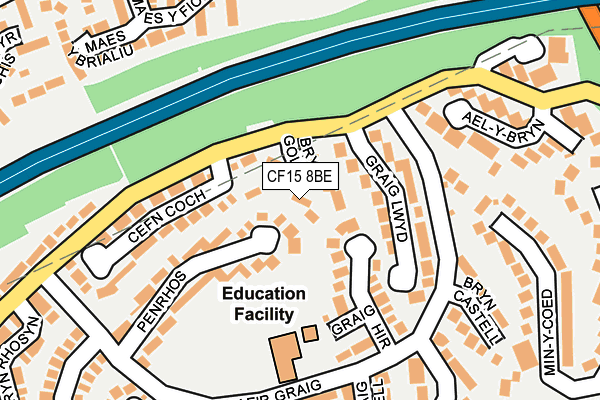 CF15 8BE map - OS OpenMap – Local (Ordnance Survey)