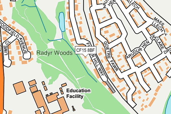 CF15 8BF map - OS OpenMap – Local (Ordnance Survey)