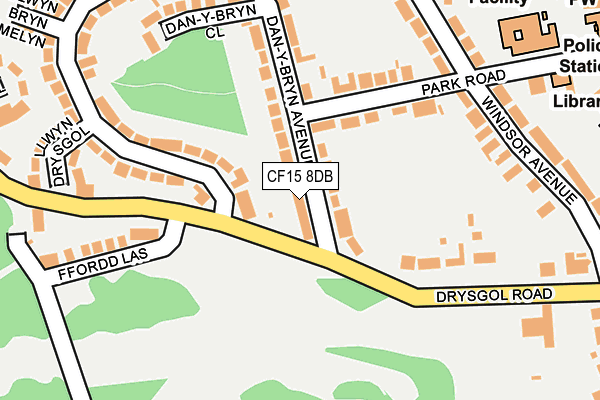 CF15 8DB map - OS OpenMap – Local (Ordnance Survey)