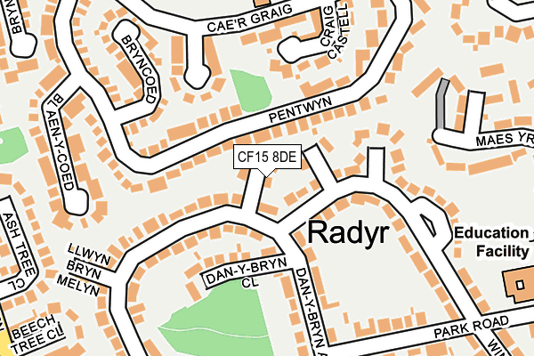 CF15 8DE map - OS OpenMap – Local (Ordnance Survey)