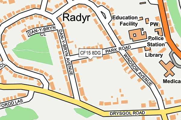 CF15 8DG map - OS OpenMap – Local (Ordnance Survey)