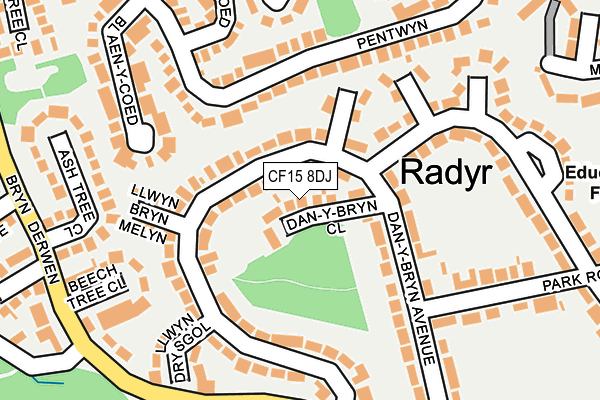 CF15 8DJ map - OS OpenMap – Local (Ordnance Survey)