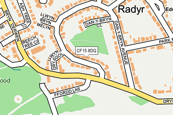 CF15 8DQ map - OS OpenMap – Local (Ordnance Survey)