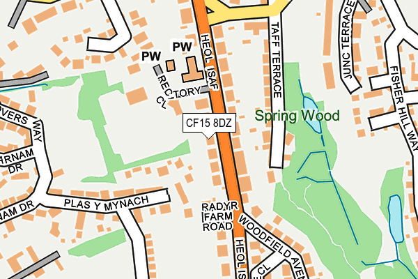 CF15 8DZ map - OS OpenMap – Local (Ordnance Survey)