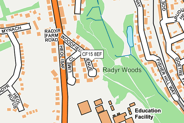 CF15 8EF map - OS OpenMap – Local (Ordnance Survey)