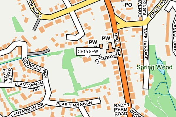 CF15 8EW map - OS OpenMap – Local (Ordnance Survey)