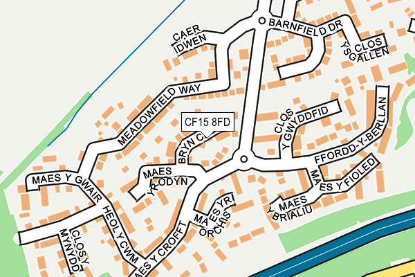 CF15 8FD map - OS OpenMap – Local (Ordnance Survey)
